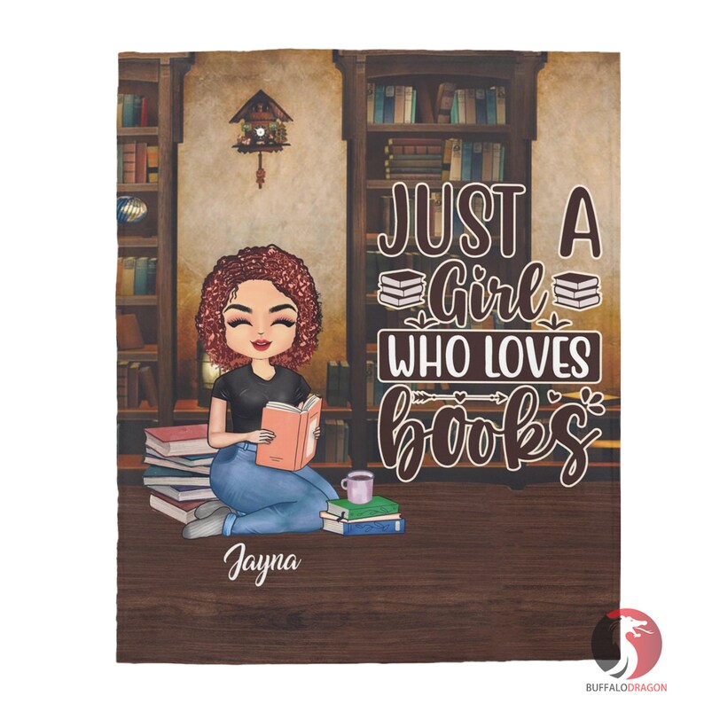 Personalized Just a Girl Who Loves Books Blanket Cute Girl Etsy