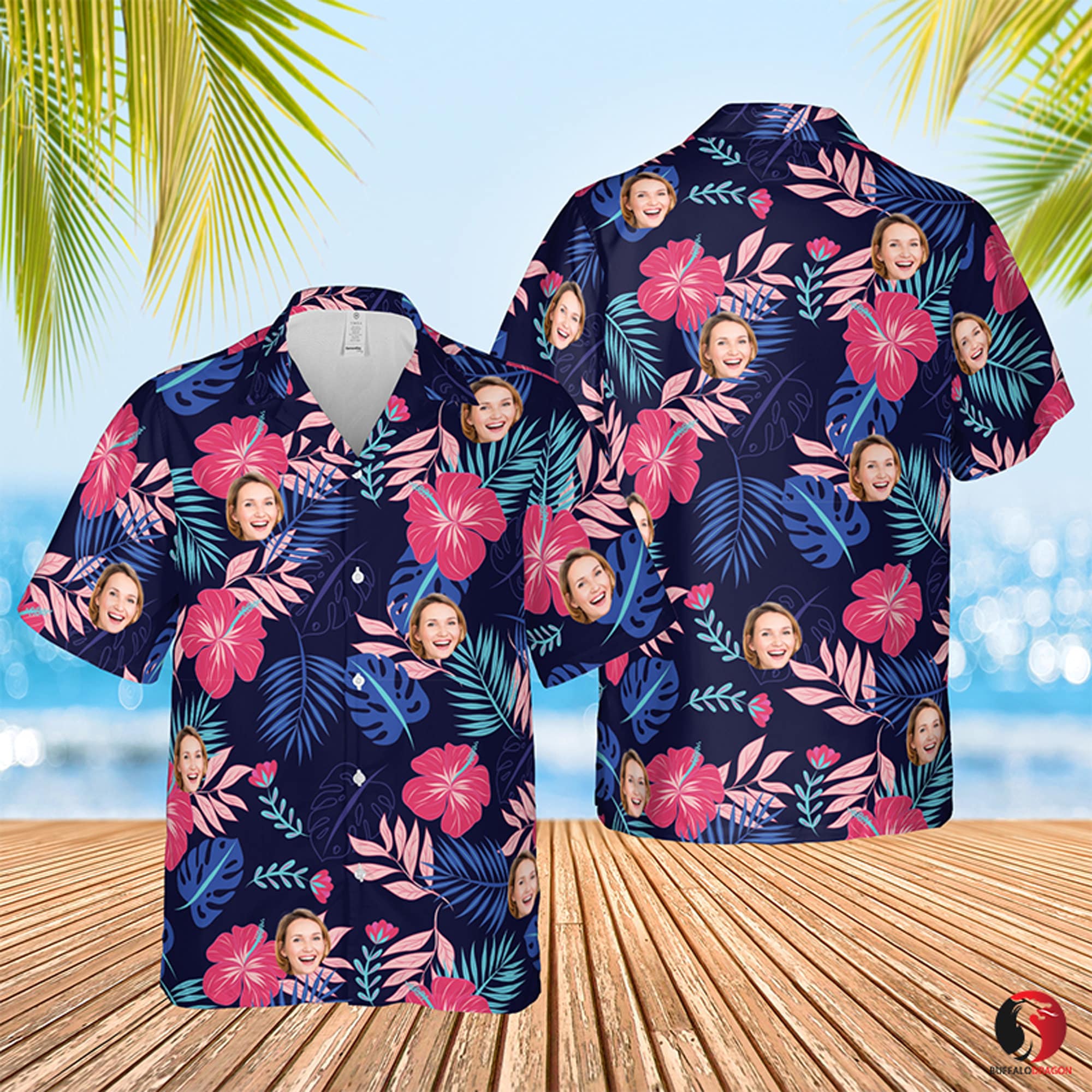 Discover Custom Face And Name Hawaiian Shirt