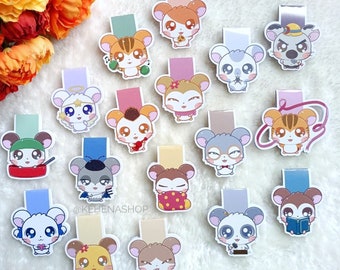 Hamtaro Marcapáginas Magnéticos | Lacitos Jefazo Armonía Diablito Manchitas Penelope Pashmina Marmotín Gorrilla Tigrilla Gafitas Cerebrín