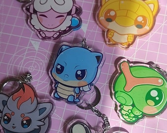 Keychain - Blastoise - Sandshrew - Zorua - Flaaffy - Dedenne - Caterpie