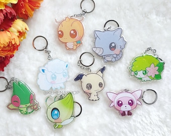 Sleutelhanger - Mimikyu - Flygon - Dragonite - Celebi - Shaymin - Alolan Vulpix - Rhydon - Stufful