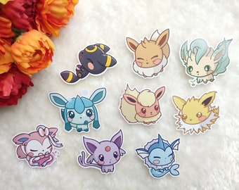 Eeveelutions-stickers | Eevee, Vaporeon, Jolteon, Flareon, Umbreon, Espeon, Glaceon, Leafeon, Sylveon