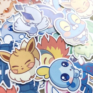 Mini stickers monsters set - Bulbasaur Eevee Squirtle Charmander Gengar Dratini Chikorita Pikachu