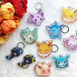 Keychain - Eeveelutions - Eevee - Umbreon - Espeon - Vaporeon - Glaceon - Leafeon