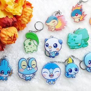Keychain - Bulbasaur - Mudkip - Chikorita - Piplup - Cyndaquil - Squirtle - Sobble - Froakie - Oshawott