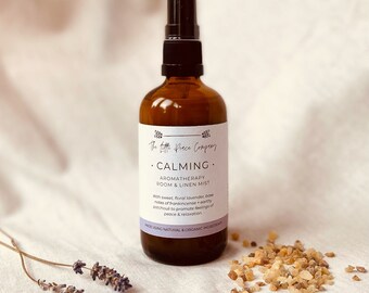 CALMING Atmosphere & Linen Mist Organic Essential Oils | Natural Room Spray | Lavender Mist | Self Care Gift | Pamper | Anxiety Sleep Spray