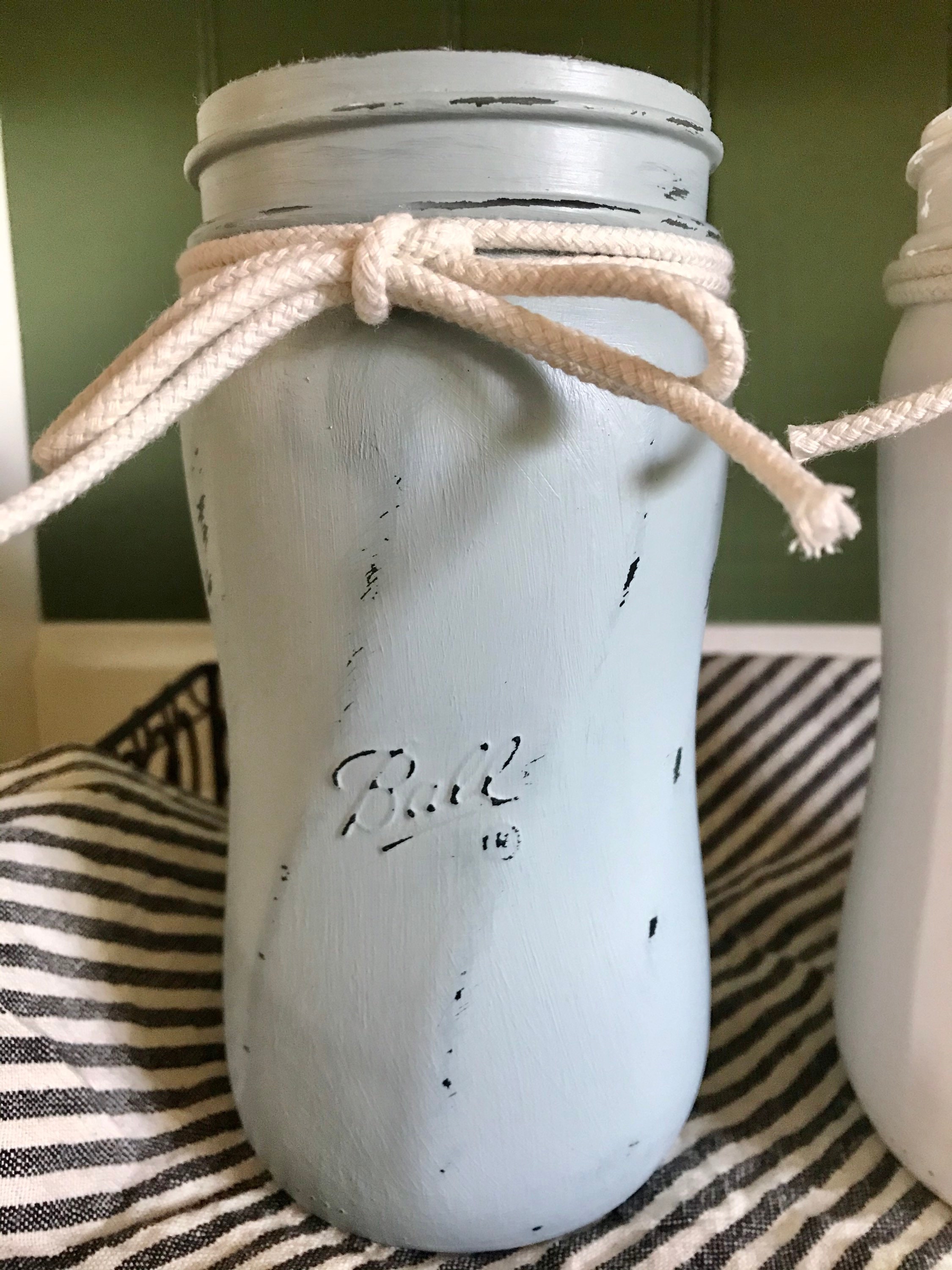 Chalk Paint Mason Jars Set of 3 Rustic Ball Jars Shabby Etsy