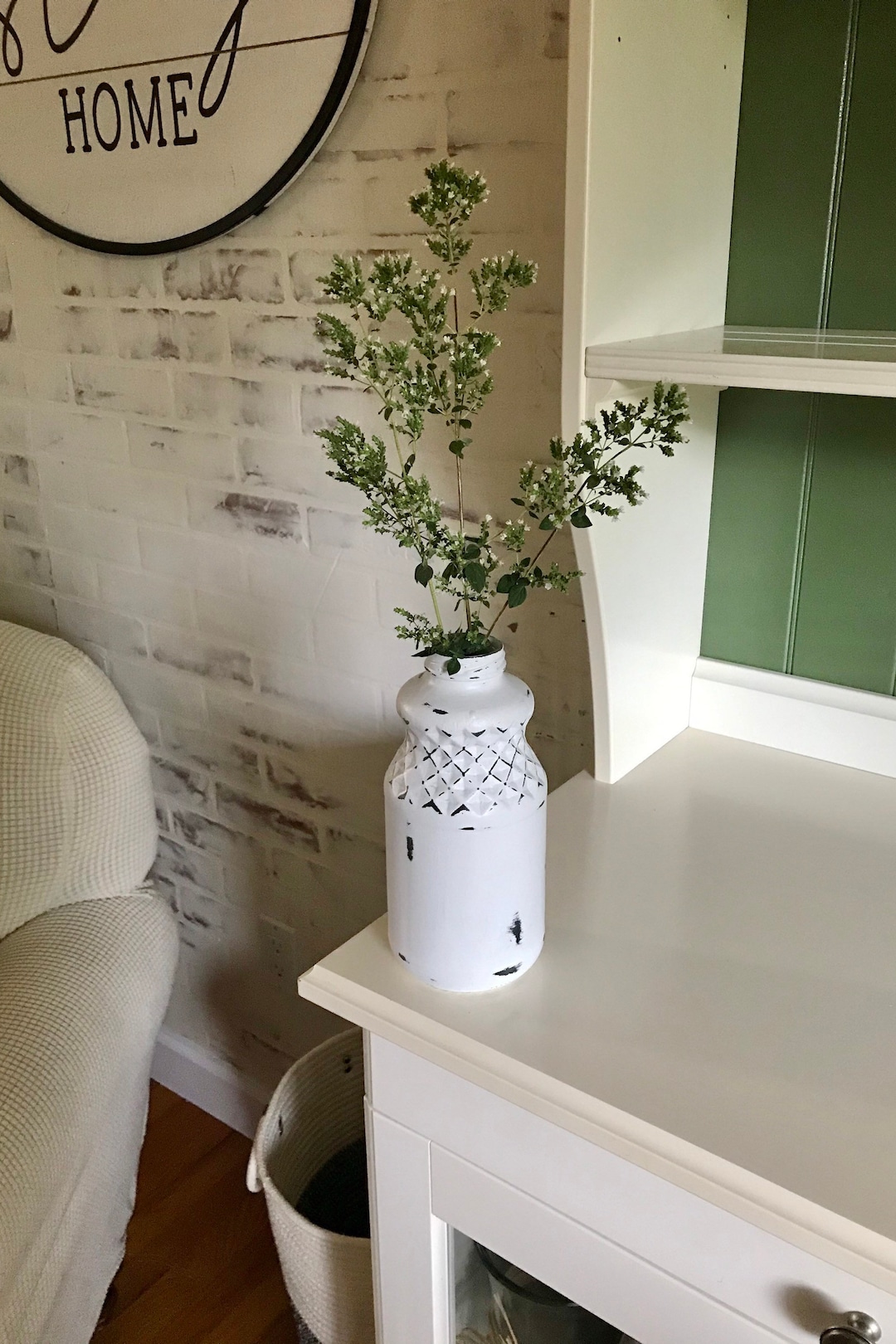 Chalk Paint Glass Vase Etsy