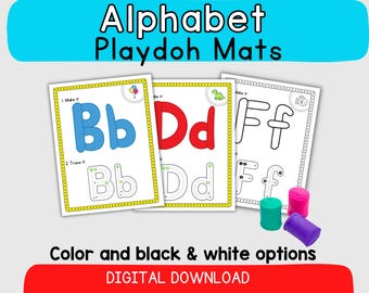 Tapetes de plastilina con letras del alfabeto: Práctica de letras (Descarga digital)