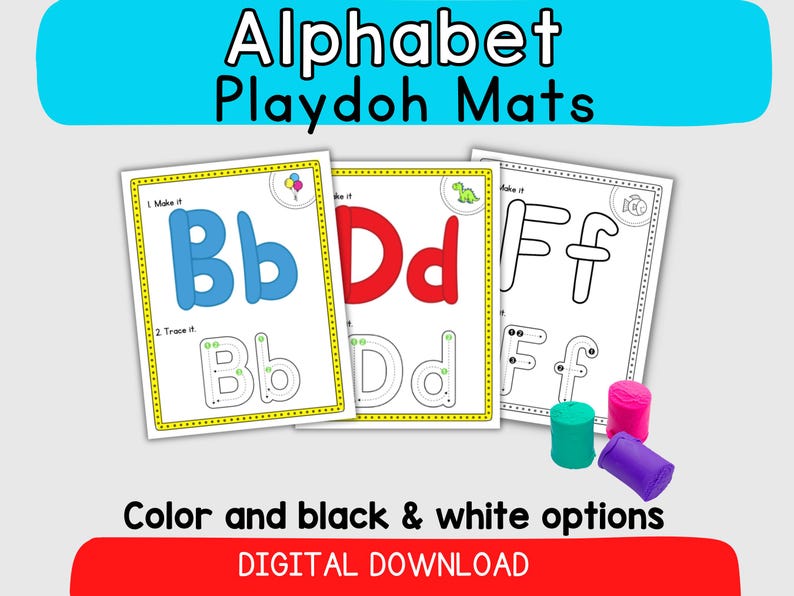 Tapetes de plastilina con el alfabeto: Práctica de letras (Descarga digital) imagen 1