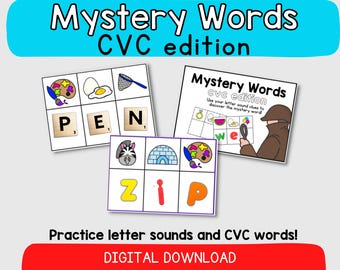 Juego de palabras de jardín de infantes/actividad de palabras CVC