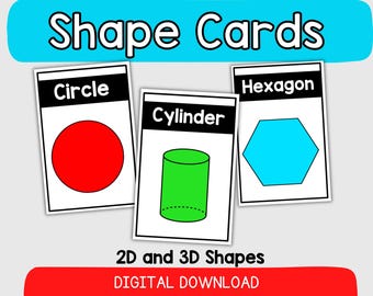 Tarjetas de formas 2D y 3D