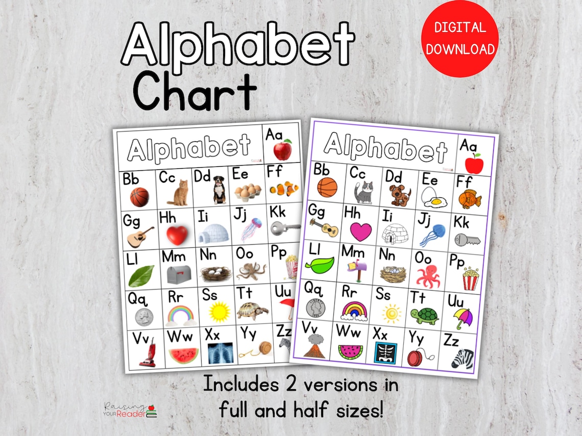 Alphabet Chart: Letter Activity for Toddlers (digital Download) - Etsy
