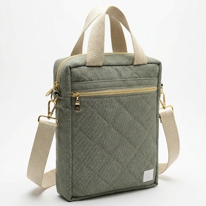 Bolsa bíblica acolchada de lona verde oliva imagen 1