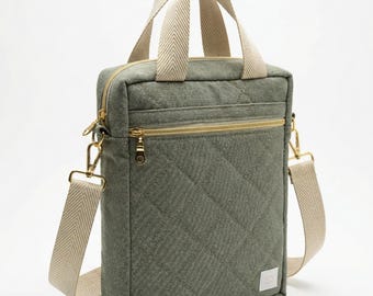 Quilted Bible Bag Olive Green Canvas