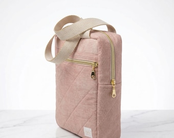 Quilted Bible Bag Washed Blush Pink