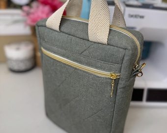 Quilted Bible Bag Olive Green Canvas