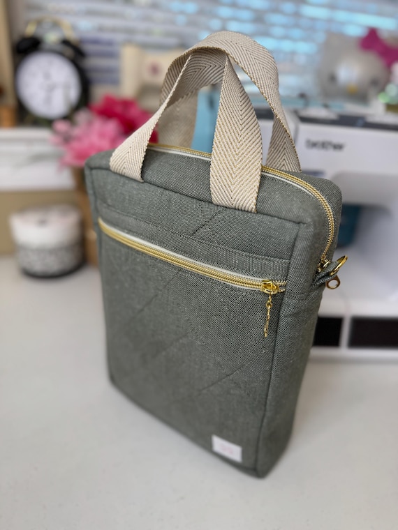 Quilted Bible Bag Olive Green Canvas