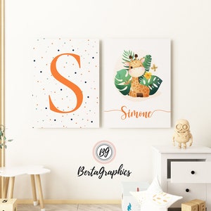 Set quadretti personalizzato stile safari bimbo bimba