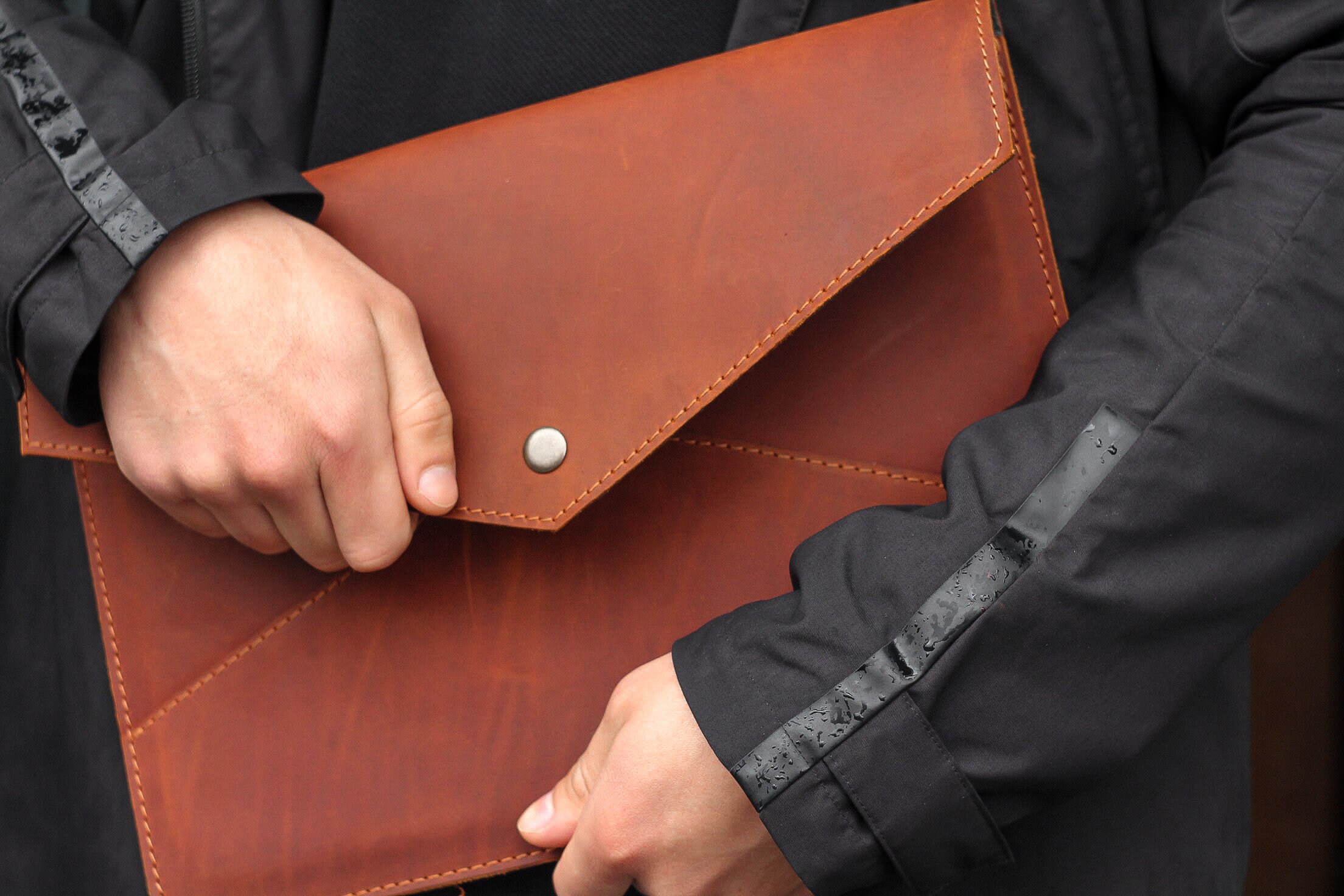 Leather Laptop sleeve envelope macbook air 11 12 Simple Etsy