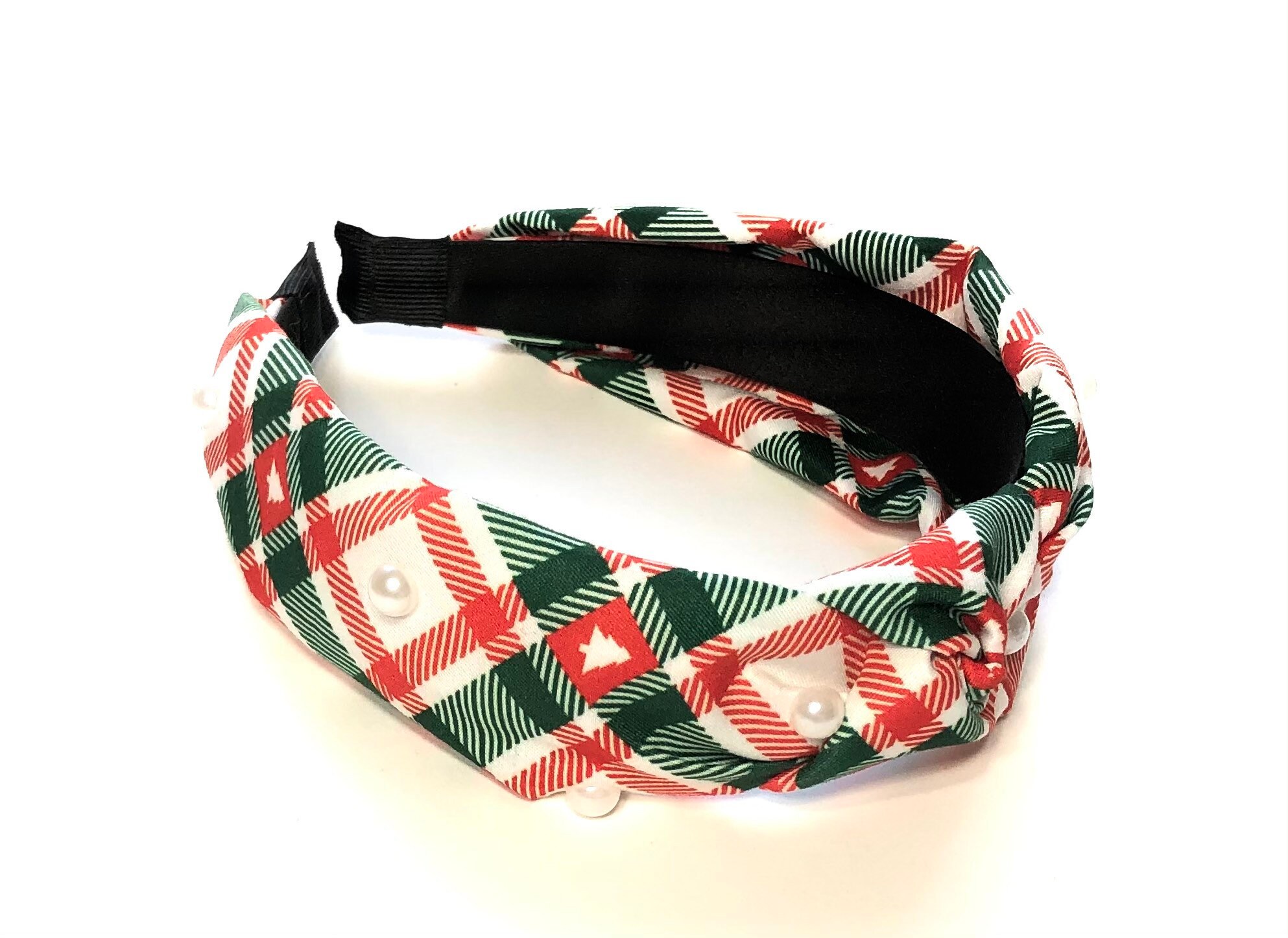 Christmas Plaid Headband For Women Holiday Knotted Headband Etsy