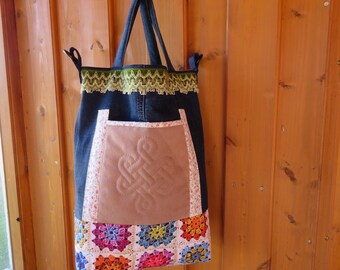 glossy bag Michael Angelo shopperbag hand made upcycling. devils Big bag