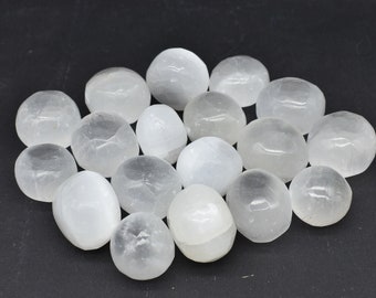 100% NATURLIG Marockansk Selenit, HÅRDA STENARNA, Naturliga Kristaller, Tumlade Stenar, Samlarmineraler, Naturliga Kristaller