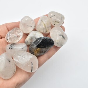 QUARTZ TORMALINATO Burattato, PREMIUM Quality, Quartz Tormalinato 100% Natural, Collectible Minerals, Levigate Stones, Crystal Minerals