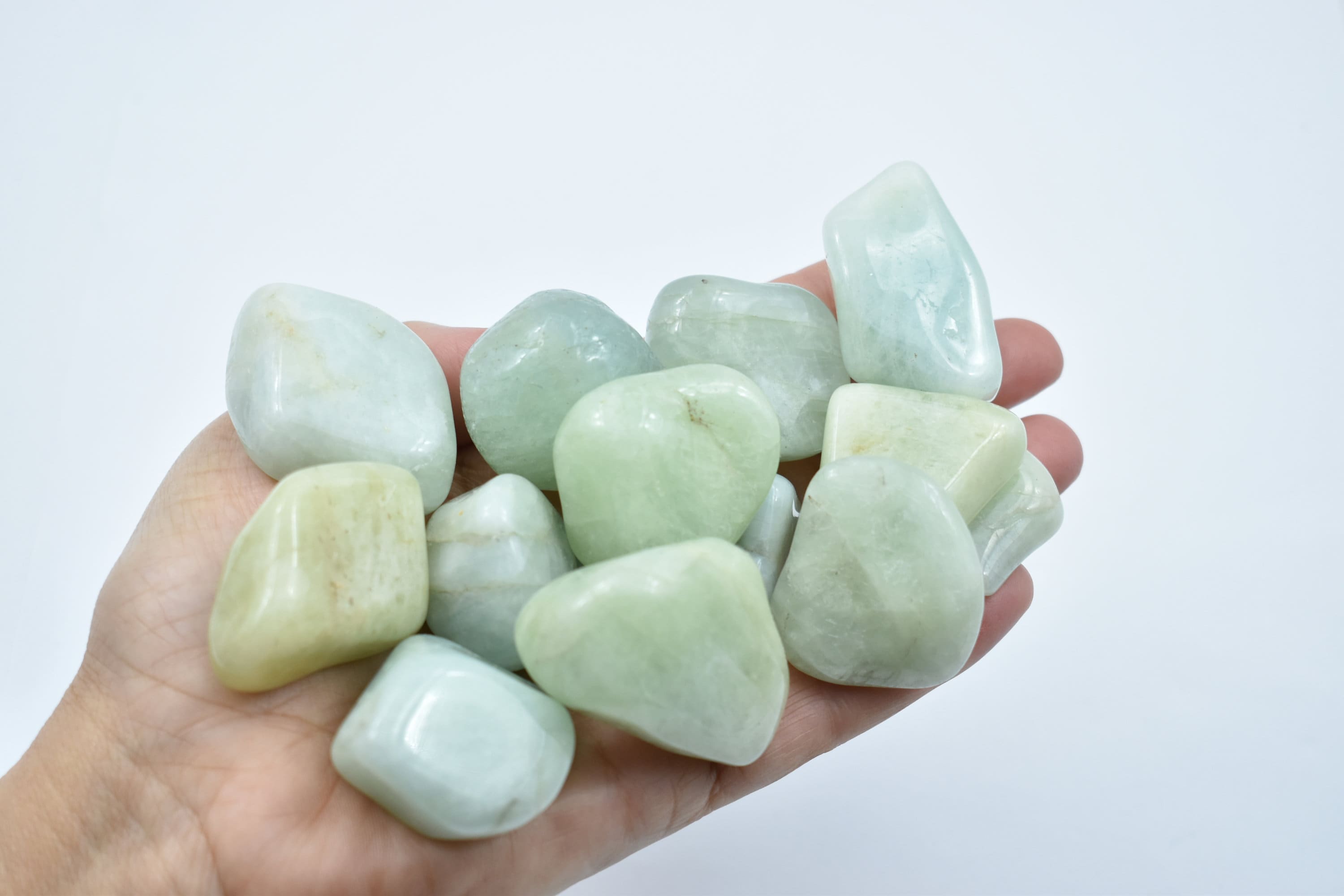 Aquamarine Polished Heart Gemstones Crystals 3 Sizes 