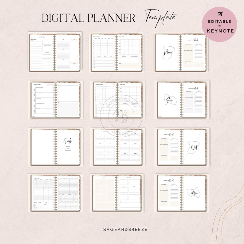 2024 Digital Planner Templates Hyperlinked Digital Planner Etsy