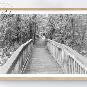 Wooden Walking Bridge Art Print, Bridge Wall Printable, Wooden Bridge Photography Print, Bridge Wall Decor, Downloadable Print,Printable Art
