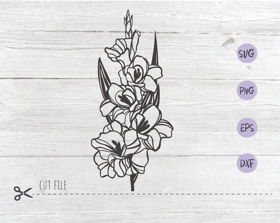 Download Gladiolus Flower Svg File For Cricut Flower Svg Etsy