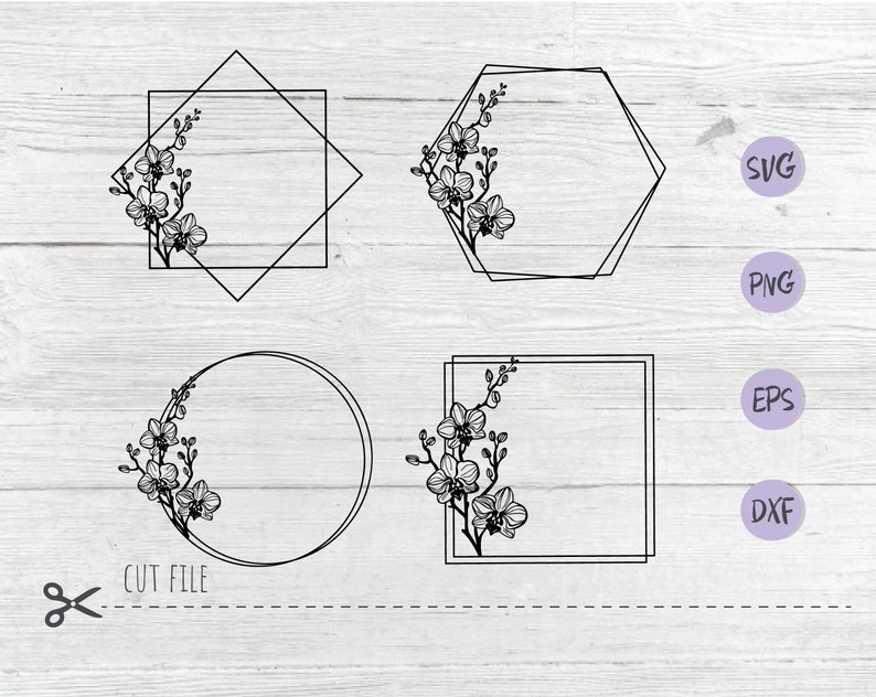 Download Clip Art Flowers Wreath Cricut Svg Flower Frame Svg Cut File Orchid Svg Wreath Svg File Orchid Flowers Frame Svg Cut File Boho Frame Svg Png Art Collectibles