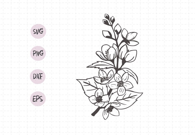 Download Jasmine svg / Gardening flower svg / flower wedding ...