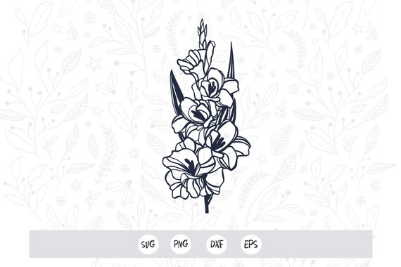 Gladiolus Flower Svg File For Cricut Flower Svg Etsy