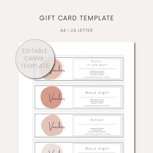 Edit Voucher For Christmas Editable Gift Voucher Canva Template For Gift Card Printable Gifts For Wedding Editable Template For Gift Card
