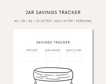 Savings Printable Tracker Download Savings Jar Planner Page A4 Savings Tracker Digital Savings Challenge Printable Finance Planner Page
