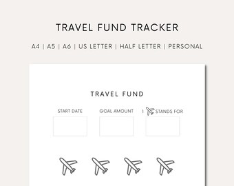 Savings Printable Tracker Download Vacation Fund Printable For Travel Fund Easy Saving Challenge Printable Money Saving For Vacation Tracker