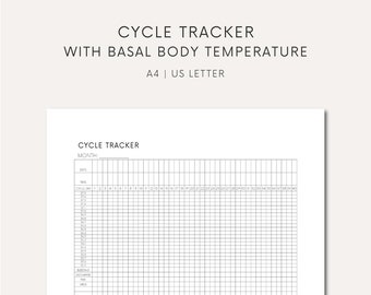 Period Tracker Printable Period Planner Download Period Tracker Page Digital Basal Body Temperature Tracker Printable Temperature Log Page