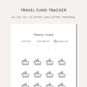 Vacation Fund Printable Travel Fund Tracker Digital Savings Tracker For Travel Fund Download Vacation Money Printable Travel Savings Planner