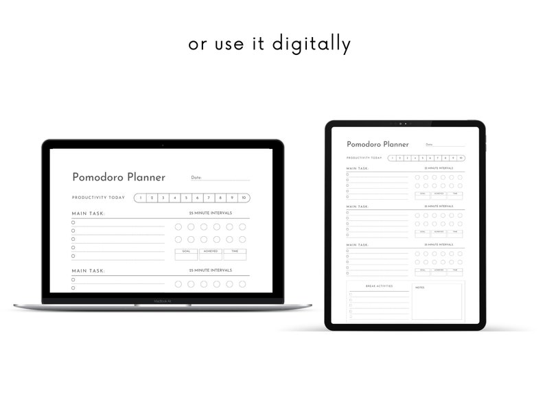 Printable Pomodoro Planner Bundle Printable Pomodoro Method - Etsy