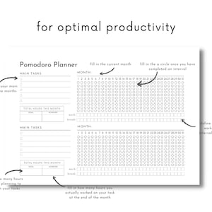 Printable Pomodoro Planner Bundle Printable Pomodoro Method - Etsy