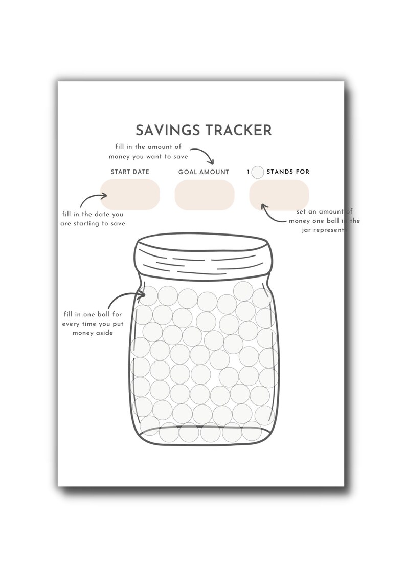 Savings Printable Tracker INSTANT DIGITAL DOWNLOAD Savings Etsy