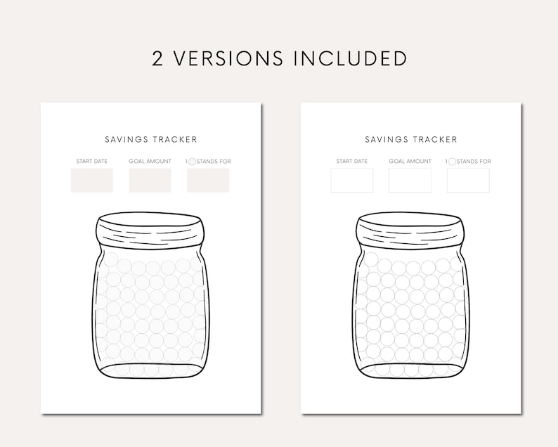 Savings Printable Tracker Page Download Savings Jar Planner A4 Savings ...
