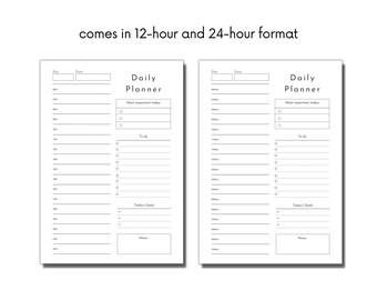 Minimal Daily Planner Download A5 Printable Minimalistic Planner Insert Daily Planner Half Letter Insert Journal Page Daily Minimal Tracker
