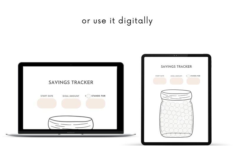 Savings Printable Tracker INSTANT DIGITAL DOWNLOAD Savings Etsy