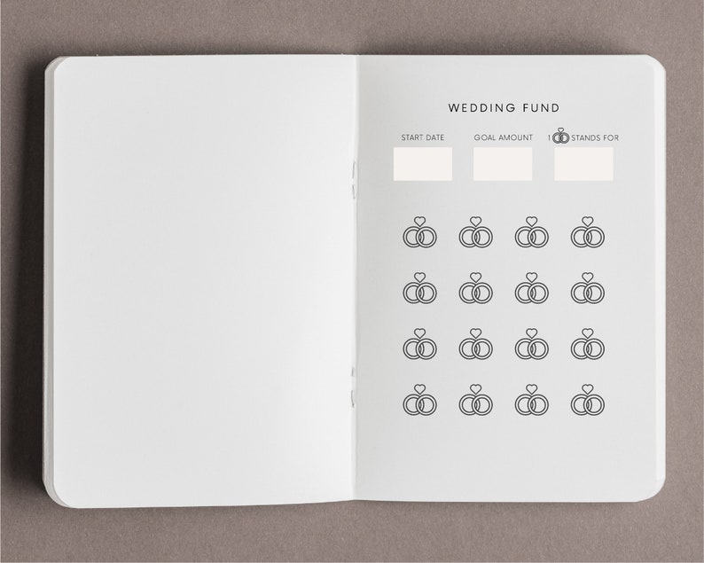 Printable Savings Tracker Printable for Wedding Fund Digital Wedding ...