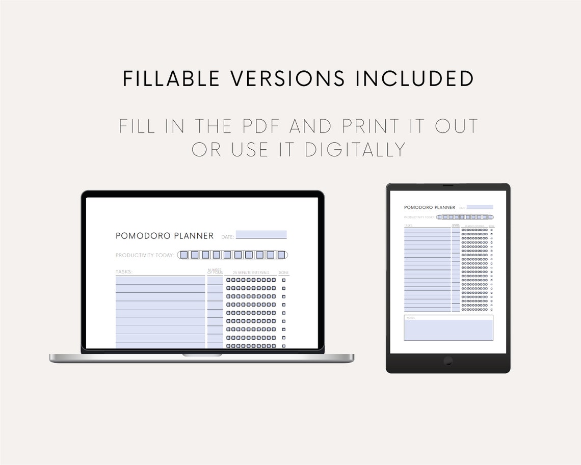 Printable Pomodoro Planner Download Pomodoro Method A4 Printable ...