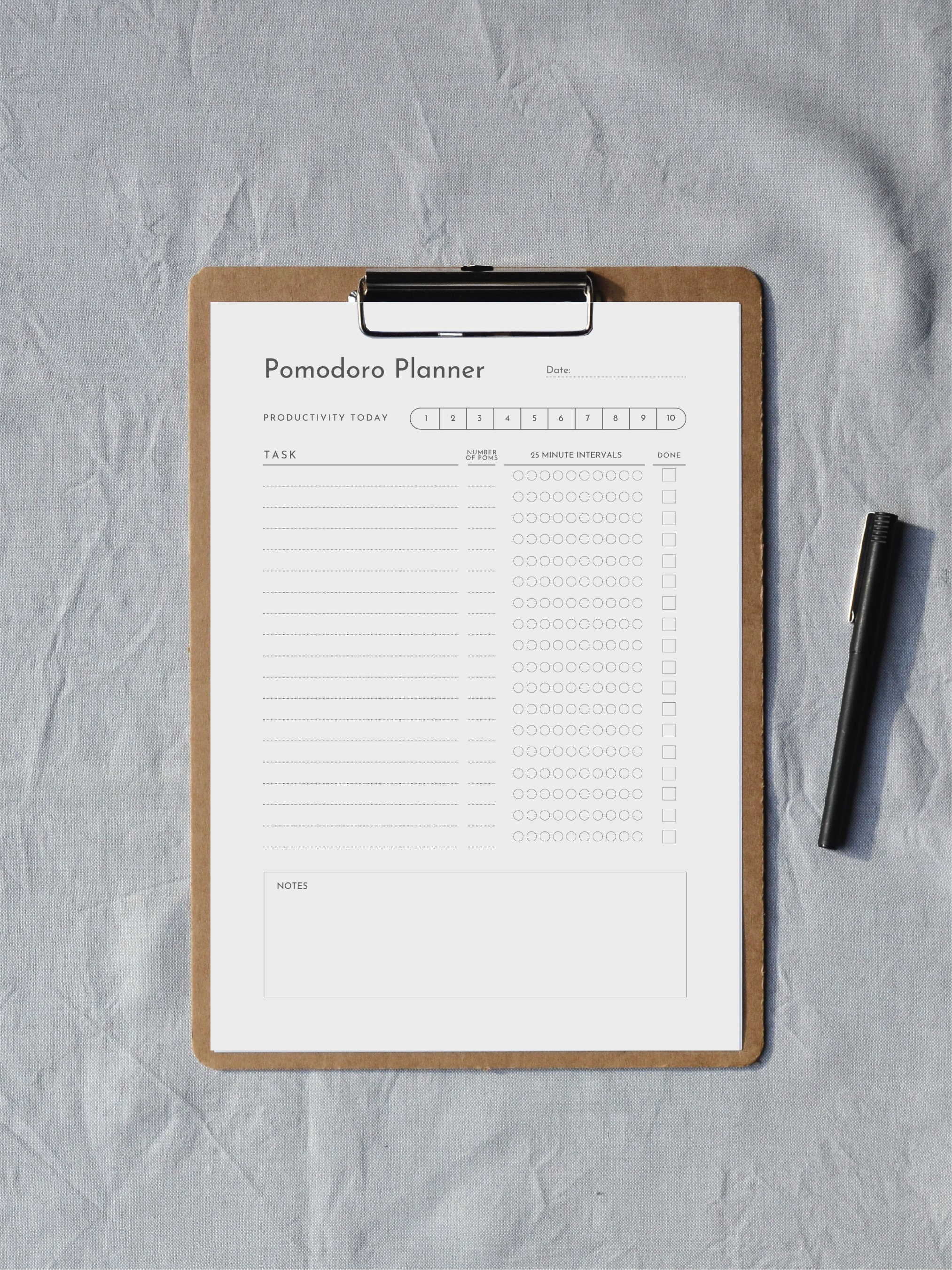 Printable Pomodoro Bundle Download Pomodoro Planner Pages for - Etsy