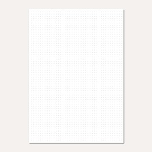 Puede incluir: Una hoja de papel blanca con una cuadrícula de pequeños puntos espaciados uniformemente.